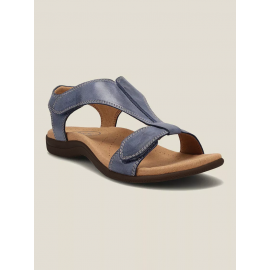 Retro Solid Color Casual Velcro Portable Sandals
