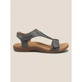 Retro Solid Color Casual Velcro Portable Sandals