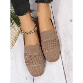 Casual Plain Breathable Slip On Low Heel Deep Mouth Shoes Hollow Out