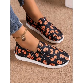 Casual Sunflower Non-Slip Slip On Flat Heel Deep Mouth Shoes Printing